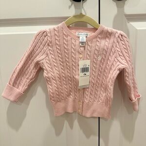 Ralph Lauren Pink Cable Knit Cardigan for Kids